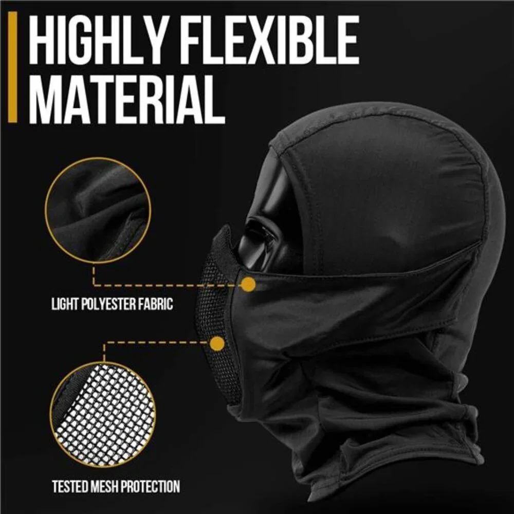 Balaclava Mesh Mask, Ninja Tactical Mask with Full Face Protection